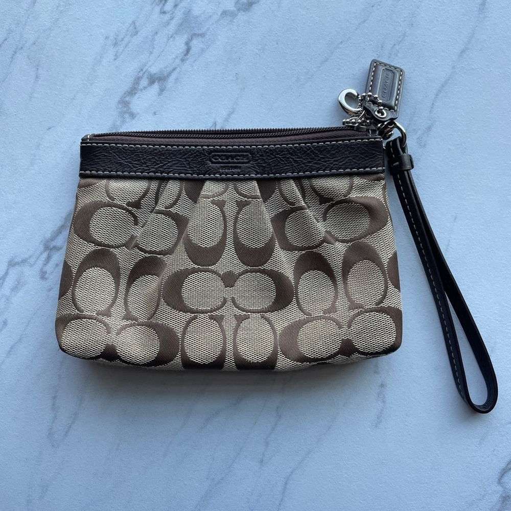 Coach Brown Wristlet/Clutch